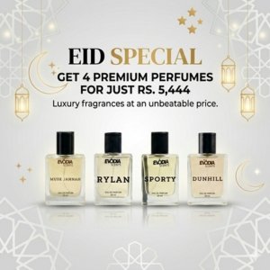 Evodiascents Eid Special perfume deal featuring Sporty, Rylan, White Musk and Dunhill fragrances