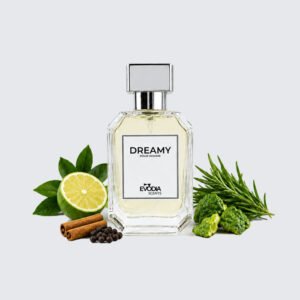 DREAMY perfume for men by Evodia Scents, fresh citrus spicy woody fragrance bottle